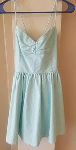 Pastel blue tie back dress